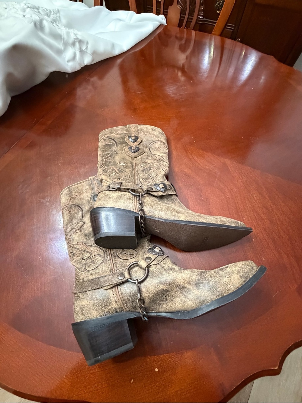 Durango Brown Heart Accent Western Cowgirl Boots - Picture 5 of 7